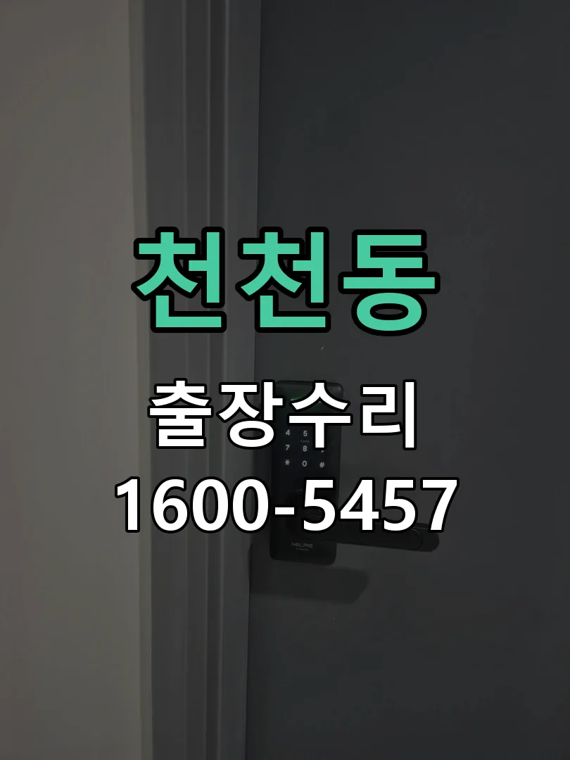 천천동 도어락 열쇠 출장 수리